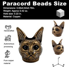 Copper Paracord Bead, 0.69X0.62X0.78 Inches, Handcrafted Design for Knife Lanyar