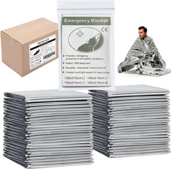 Emergency Foil Thermal Blanket (Pack of 50), 210 X 160 Cm (82″ X 63″) Emergen…