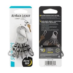 NITE IZE KeyRack Locker Stainless Keychain Locking S-Biner Clips (KLK-11-R3)