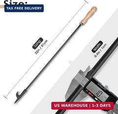 AGM Fire Poker for Fire Pit, 32″ Long Heavy Duty Campfire Poker Stick with Woode