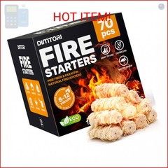 DIMTORI 70 pcs Fire Starter – Natural Fire Starters for Campfires, Fire Pit, Piz