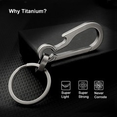 Key Chain Clip Titanium Carabiner Keychain Quick Release Carabiner for Keys T…