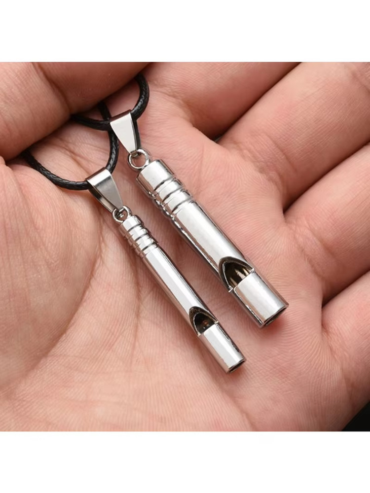 Titanium Emergency Whistle Loud Portable Keychain Necklace Whistle EDC Keyring f
