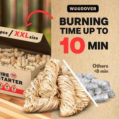 150 pcs Large Fire Starters for Fireplace, Natural Fire Starter for Campfires…