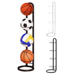 Metal Basketball Football Rack Stand with 4 Tiered for Sports Equipment Storage