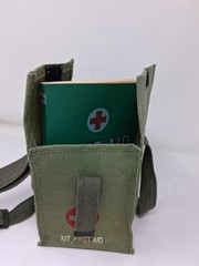 Vintage First Aid Kit Olive Drab Outdoor Jungle Survival Gear BAG + BOOK ONLY