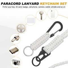 4Pcs Heavy Duty Braided Lanyard for Outdoor Activities, Glowing White