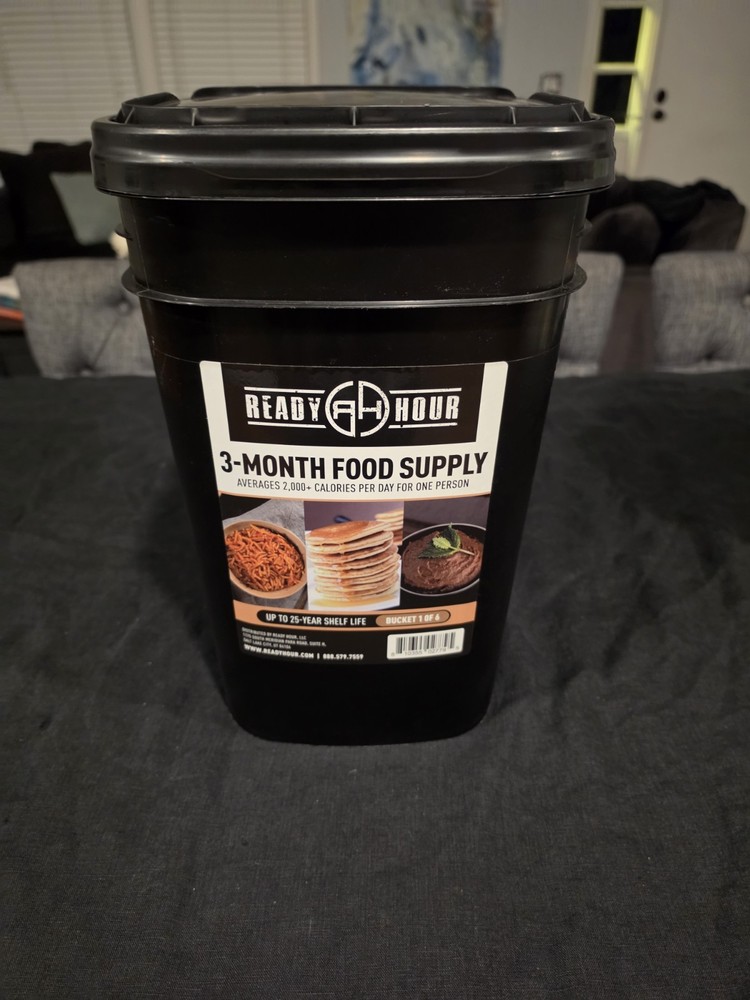 NEW! • READY HOUR 3 MONTH FOOD SUPPLY 25 year shelf life SURVIVAL KIT • BUCKET 1
