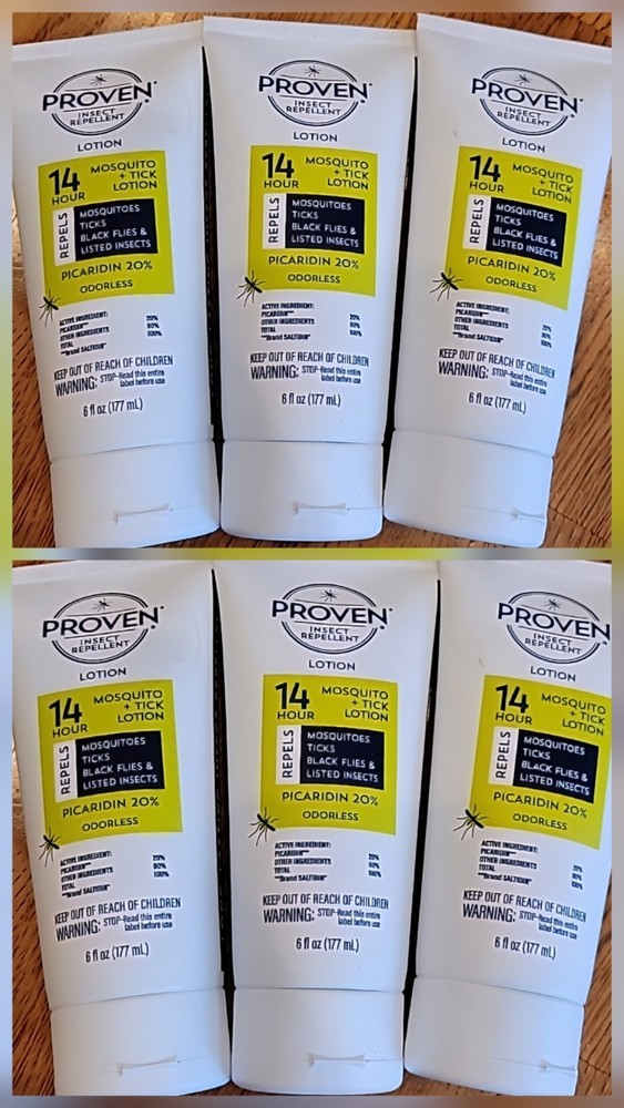 Proven 14 HR Insect Repellent Lotion Mosquitoes Ticks Unscented 6oz Lot Of 6