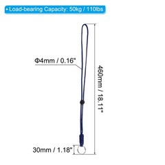 Paracord Lanyard with Keychain 18″, Metal Hook Strap Blue