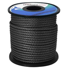 Black 1.3mm Hollow UHMWPE Braided Cord Spliceable Utility Cord DIY Leash Tent…