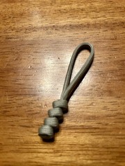 (5-Pack) Gray 550 Paracord Snake Knot Zipper Pulls