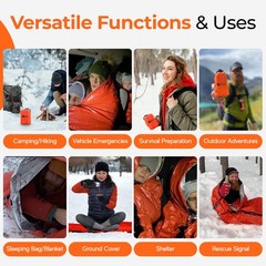 Sierra Madre Emergency Sleeping Bag – Ultralight, Pack of 2, Orange