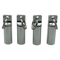 4 Pack Aluminum Waterproof Pill Holder Keychain Container Survival Kit