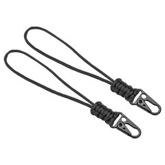 Wrist Lanyard with Sling Clip, 2 Pcs Badge Cord Keychain Metal Clasp, Black