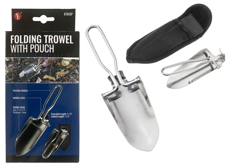 Mini Stainless Steel Folding Shovel Gardening Trowel W/ Carry Case NEW