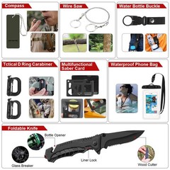 Survival Kit, 251 Pcs Gear First Aid Kit with Large, Camouflage