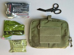 North American Rescue NAR-4 Chest Pouch Kit OD Green + NAR 6.25 Responder Shears