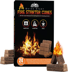 Fire Starter Cubes, Charcoal Firestarter Squares for Lighting Fireplace, Wood St