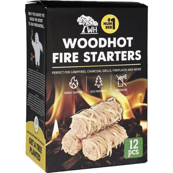 Woodhot Fire Starters Odorless Tasteless Natural Food-Grade Free Of Chemicals