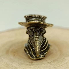 Brass Plague Doctor Crow Knife Pendant Personality Car Key Pendant Punk Fashion