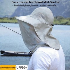 Mosquito Head Net Sun Hat for Men Women, UPF 50+ Sun Protection Hat with Full…