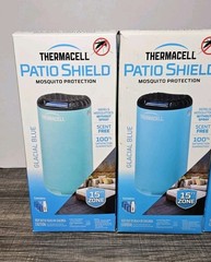 Lot of 3 Thermacell Patio Mosquito Repeller w/ Refill Scent-Free 15 Ft Zone Blue