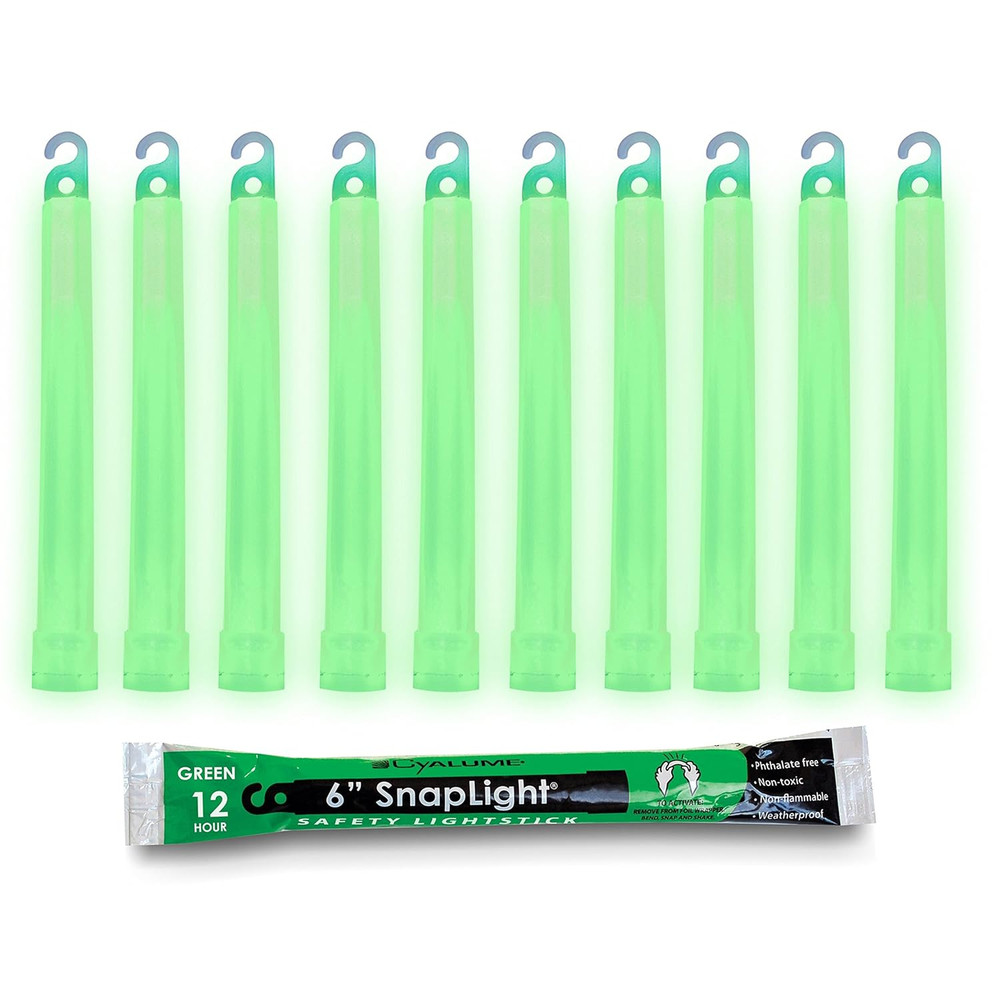 Emergency Glow Sticks Pack of 10 Military Grade Green Chemical Lightsticks 12