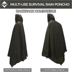 Onewind Lightweight Poncho Shelter, Solitary Shelter Cape Silnylon Emergency Sur