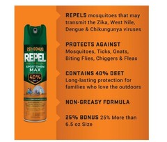 (2 pack) Repel Sportsmen Max Formula Insect Repellent Aerosol Spray 8.125 Ounces