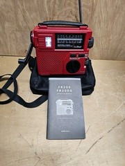 LL Bean FR-200 Emergency RADIO Short Wave AM/FM Hand Crank Red Eton Case Tested