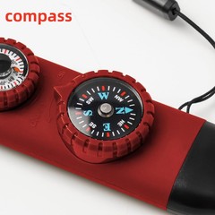 Viriber 7-in-1 Survival Whistle w/Compass, Thermometer, LED, Lanyard