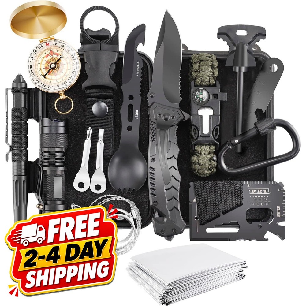 Survival Kit 17 in 1 Fishing Hunting Camping Gear Case