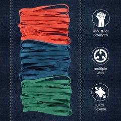 12 Pack Variety Extra Large Moving Rubber 12-Pack Variety, Red, Blue, Green