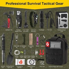 Survival First Aid Kit, 248PCS Survival Tools Camping Essentials Tactical Gea…