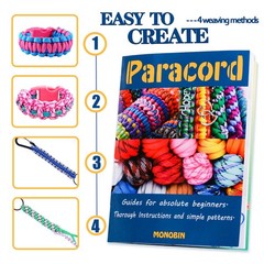 MONOBIN Paracord, 550 Paracord Combo Kit with Instruction Small, 36 Colors-a