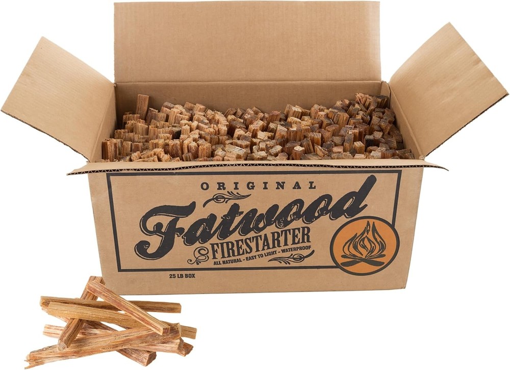 All-natural pine wood fire starters, 25 lb pack – suitable for indoor and outdo