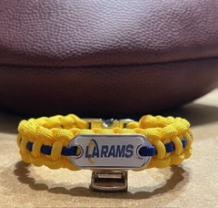 St. Louis Rams Paracord Bracelet w/ NFL Dog Tag and Metal Buckle. RAMS AWESOME!!