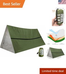 Emergency Survival Tent. 2-Person Tube Shelter Waterproof & Windproof Reusabl…