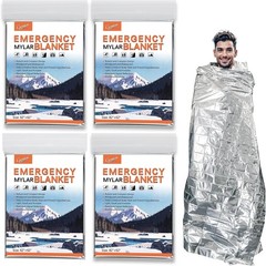 4pc 82”X62” Survival Emergency Mylar Thermal Blankets Safety First Aid Military