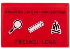Wallet Size Fresnel Lens Firestarter Size 4X Magnification Protective Sleeve