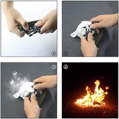 2x Paracord Bracelet Waterproof Outdoor Adjustable Survival emergency Knife Kit