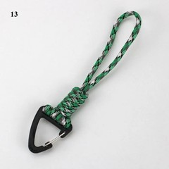 Paracord Lanyard Survival Keychain Carabiner Triangle Buckle Strap Braided Cord