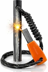 Ferro Rod Fire Starter Survival Kit Flint & Steel Striker 4 x 3/8 in 15,000