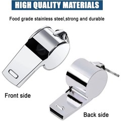 Stainless Steel Sports Whistle with Lanyard for Coaches Referees and Emergency