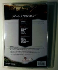 Humvee Outdoor Survival Kit: Wire Saw, Whistle, LED, Fire Starter, Compass – New