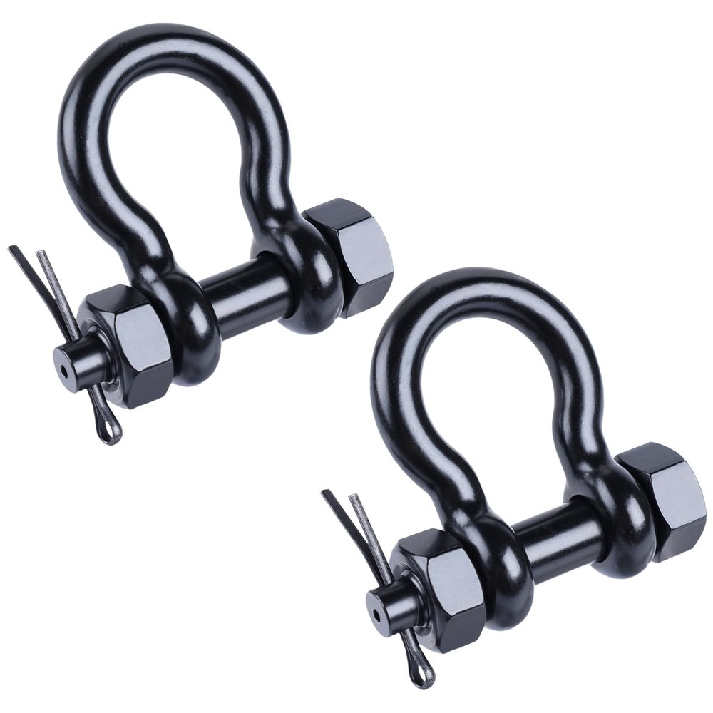 1/4″ Black Bow Shackle (Pin 5/16″, Jaw 15/32″) 2-Pack, 316 Stainless Steel An…