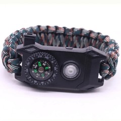 Fashion Men Outdoor LED Light Survival Umbrella Rope SOS Bracelet Emergency.