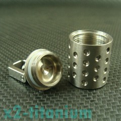 Titanium Outdoor EDC Key chain Waterproof Capsule pill Bottle + D shackle XH856