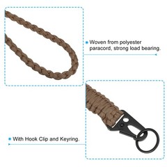 2Pcs 22″ Paracord Neck Lanyard Keychain Braided Strong Lanyard with Brown Green